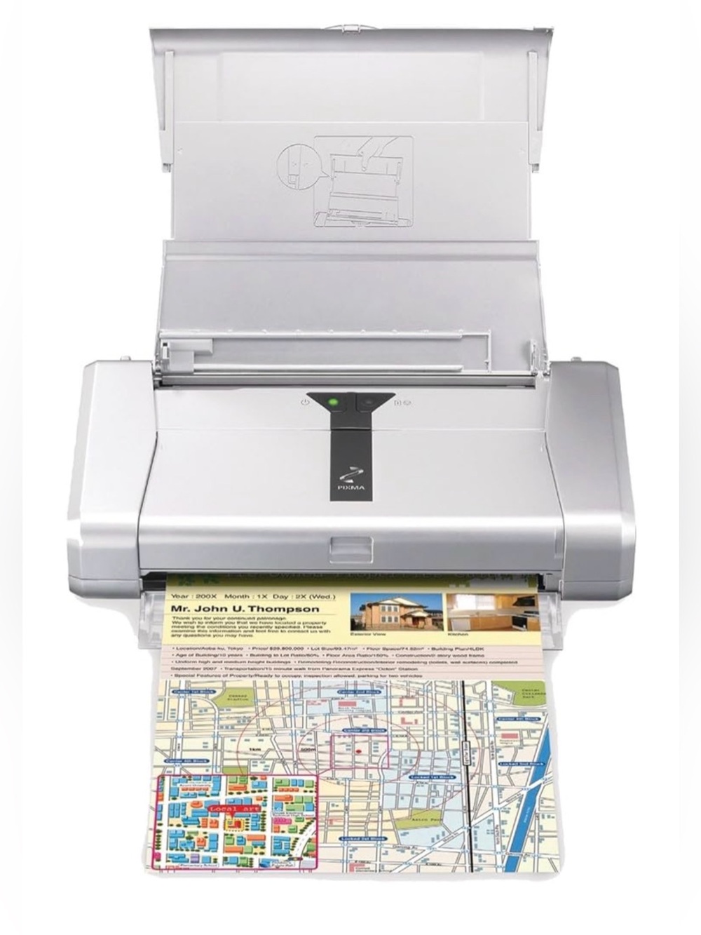 Canon PIXMA iP100 Mobile Inkjet Color and Black Printer with Power Cords